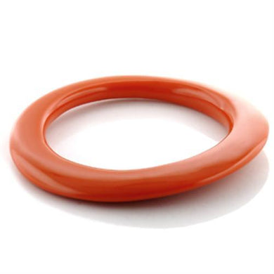 LO750 -  Plastic Bangle with Synthetic Synthetic Stone in Orange