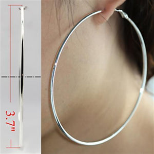 LO771 - Silver Brass Earrings with No Stone