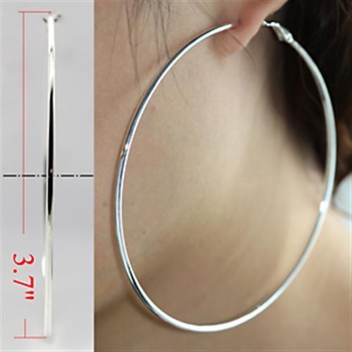 LO771 - Silver Brass Earrings with No Stone