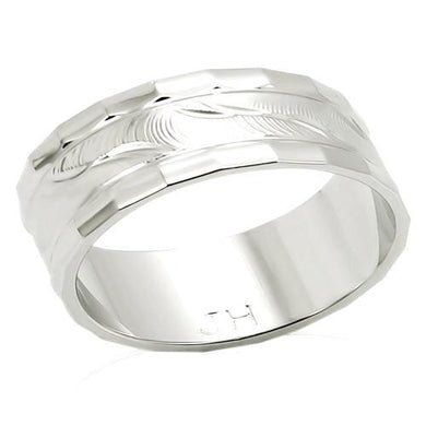 LO982 - Imitation Rhodium Brass Ring with No Stone