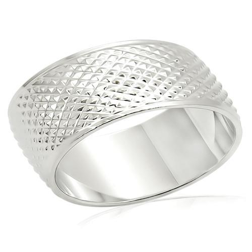 LO988 - Imitation Rhodium Brass Ring with No Stone