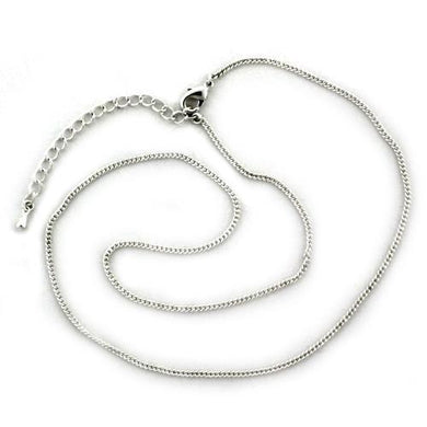 LOA1091-16+2 -  Brass Chain with No Stone Silver Plated