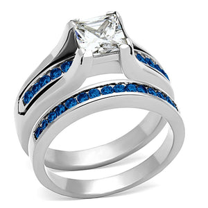 LOA1363 - High polished (no plating) Stainless Steel Ring with AAA Grade CZ  in Multi Color
