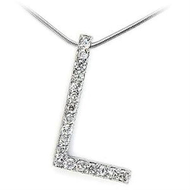 LOA262 - High-Polished 925 Sterling Silver Pendant with AAA Grade CZ  in Clear