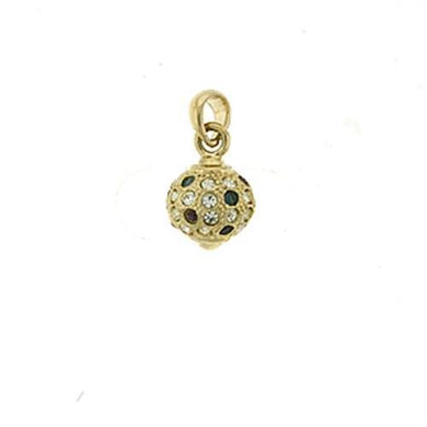 LOA393 - Gold Brass Pendant with Top Grade Crystal  in Multi Color