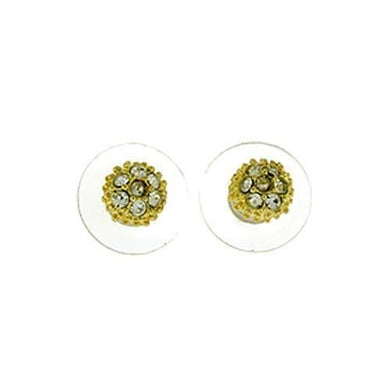 LOA439 Gold Brass Earrings with Top Grade Crystal in Clear