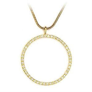 LOA485 - Gold 925 Sterling Silver Pendant with AAA Grade CZ  in Clear