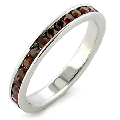 LOA509 - High-Polished 925 Sterling Silver Ring with Top Grade Crystal  in Garnet