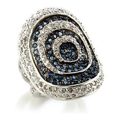 LOA575 - Rhodium + Ruthenium Brass Ring with Synthetic Spinel in Montana