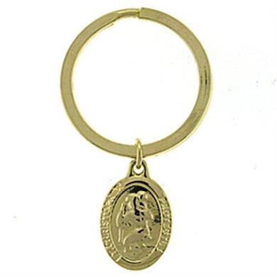 LOA621 - Gold Brass Key Ring with No Stone
