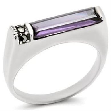 LOAS726 - Antique Tone 925 Sterling Silver Ring with AAA Grade CZ  in Amethyst