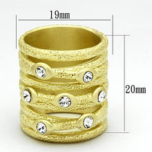 Load image into Gallery viewer, LOA833 - Matte Gold Brass Ring with Top Grade Crystal  in Clear