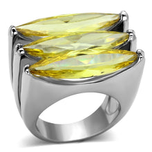 Load image into Gallery viewer, LOA850 - Rhodium Brass Ring with AAA Grade CZ  in Topaz