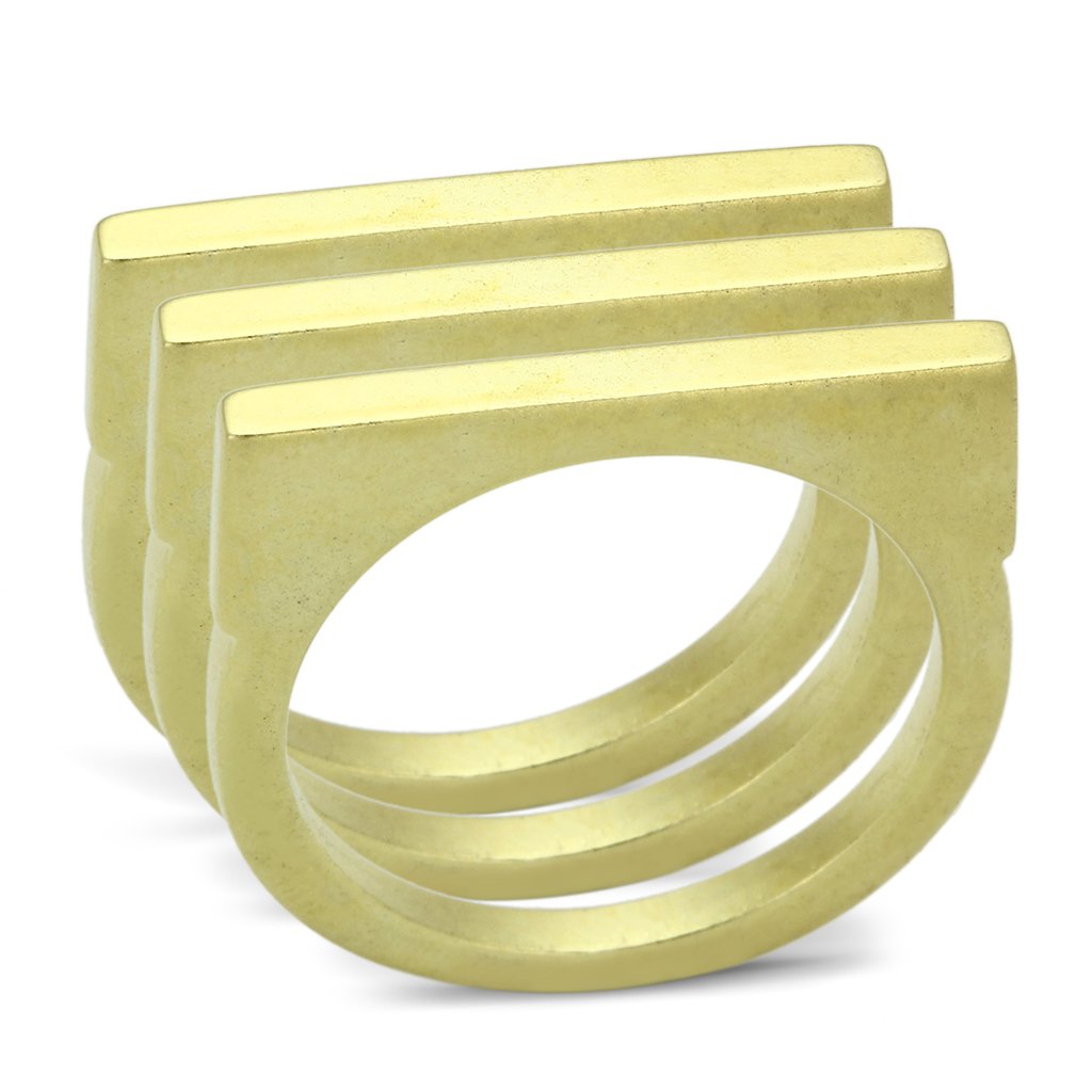 LOA851 - Matte Gold Brass Ring with No Stone