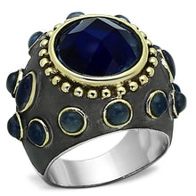 Load image into Gallery viewer, LOA880 - Reverse Two-Tone Brass Ring with Synthetic Synthetic Glass in Montana
