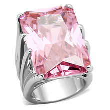 Load image into Gallery viewer, LOA921 - Rhodium Brass Ring with AAA Grade CZ  in Rose