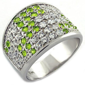 LOAS1007 - Rhodium 925 Sterling Silver Ring with AAA Grade CZ  in Multi Color