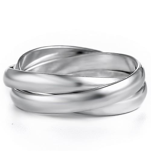 LOAS1060 High-Polished 925 Sterling Silver Ring with No Stone in No Stone