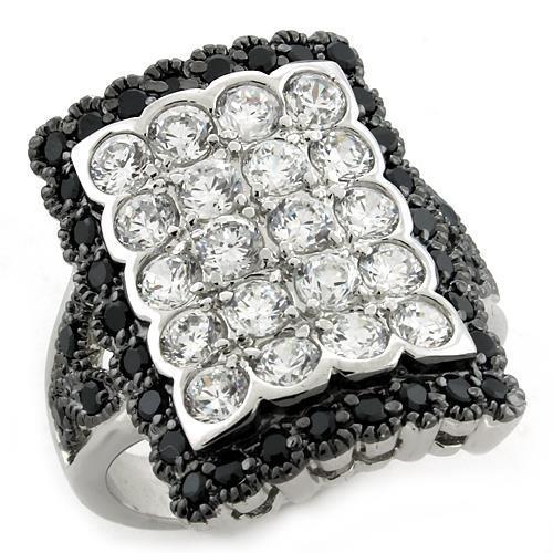 LOAS1106 - Special Color 925 Sterling Silver Ring with AAA Grade CZ  in Multi Color
