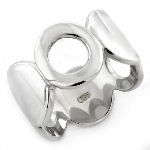 LOAS1146 - High-Polished 925 Sterling Silver Ring with No Stone