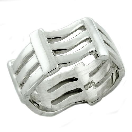 LOAS1157 - High-Polished 925 Sterling Silver Ring with No Stone