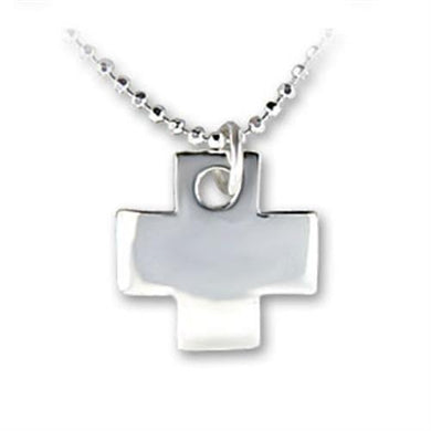 LOAS1164 - High-Polished 925 Sterling Silver Chain Pendant with No Stone