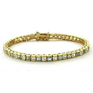 LOAS1315 - Gold 925 Sterling Silver Bracelet with AAA Grade CZ  in Clear