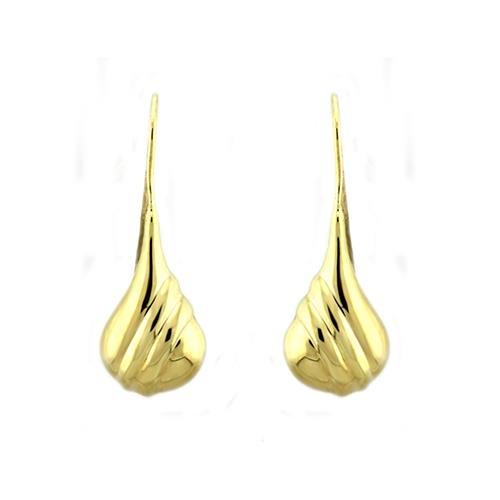 LOAS1335 - Gold 925 Sterling Silver Earrings with No Stone