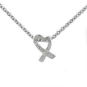LOAS1339 - High polished (no plating) 925 Sterling Silver Chain Pendant with AAA Grade CZ  in Clear