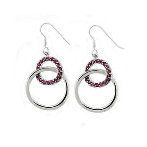 LOAS1340 - Rhodium 925 Sterling Silver Earrings with AAA Grade CZ  in Siam