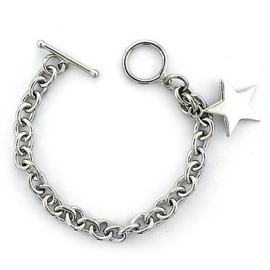 LOAS796 - High-Polished 925 Sterling Silver Bracelet with No Stone
