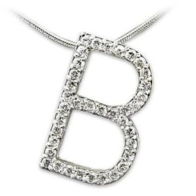 LOAS801 - Rhodium 925 Sterling Silver Pendant with AAA Grade CZ  in Clear