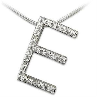 LOAS804 - Rhodium 925 Sterling Silver Pendant with AAA Grade CZ  in Clear