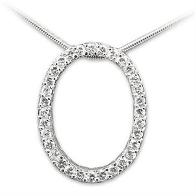 LOAS807 - Rhodium 925 Sterling Silver Pendant with AAA Grade CZ  in Clear