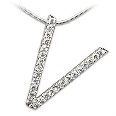 LOAS808 - Rhodium 925 Sterling Silver Pendant with AAA Grade CZ  in Clear