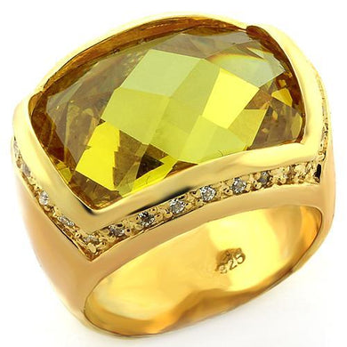 LOAS819 - Gold 925 Sterling Silver Ring with AAA Grade CZ  in Topaz