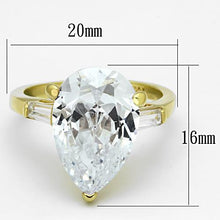 Load image into Gallery viewer, LOAS867 - Gold 925 Sterling Silver Ring with AAA Grade CZ  in Clear