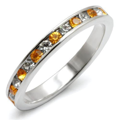 LOAS914 - High-Polished 925 Sterling Silver Ring with Top Grade Crystal  in Topaz