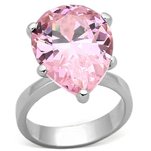 Load image into Gallery viewer, LOAS948 - Rhodium 925 Sterling Silver Ring with AAA Grade CZ  in Rose