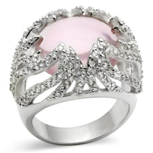 Load image into Gallery viewer, LOS536 - Silver 925 Sterling Silver Ring with Synthetic Synthetic Glass in Light Rose