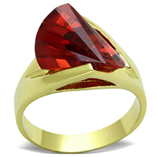 Load image into Gallery viewer, LOS641 - Gold 925 Sterling Silver Ring with AAA Grade CZ  in Garnet
