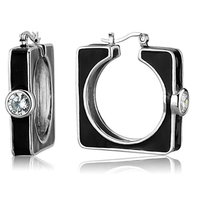 LOS754 - Rhodium 925 Sterling Silver Earrings with AAA Grade CZ  in Clear