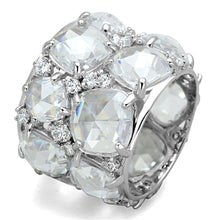 Load image into Gallery viewer, LOS767 - Rhodium 925 Sterling Silver Ring with AAA Grade CZ  in Clear