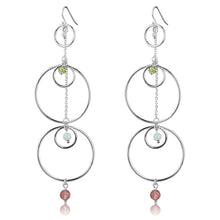 Load image into Gallery viewer, LOS789 - Silver 925 Sterling Silver Earrings with Synthetic Jade in Multi Color