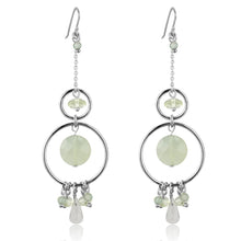 Load image into Gallery viewer, LOS791 - Silver 925 Sterling Silver Earrings with Synthetic Jade in Multi Color