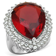 Load image into Gallery viewer, LOS800 - Rhodium 925 Sterling Silver Ring with Synthetic Synthetic Glass in Siam