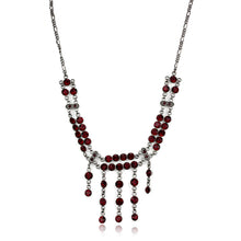 Load image into Gallery viewer, LOS865 - Ruthenium 925 Sterling Silver Necklace with Top Grade Crystal  in Siam