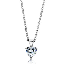 Load image into Gallery viewer, LOS888 - Rhodium 925 Sterling Silver Chain Pendant with AAA Grade CZ  in Clear