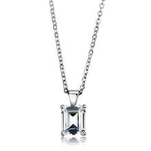 Load image into Gallery viewer, LOS896 - Rhodium 925 Sterling Silver Chain Pendant with AAA Grade CZ  in Clear