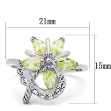 Load image into Gallery viewer, SS013 - Silver 925 Sterling Silver Ring with AAA Grade CZ  in Apple Green color